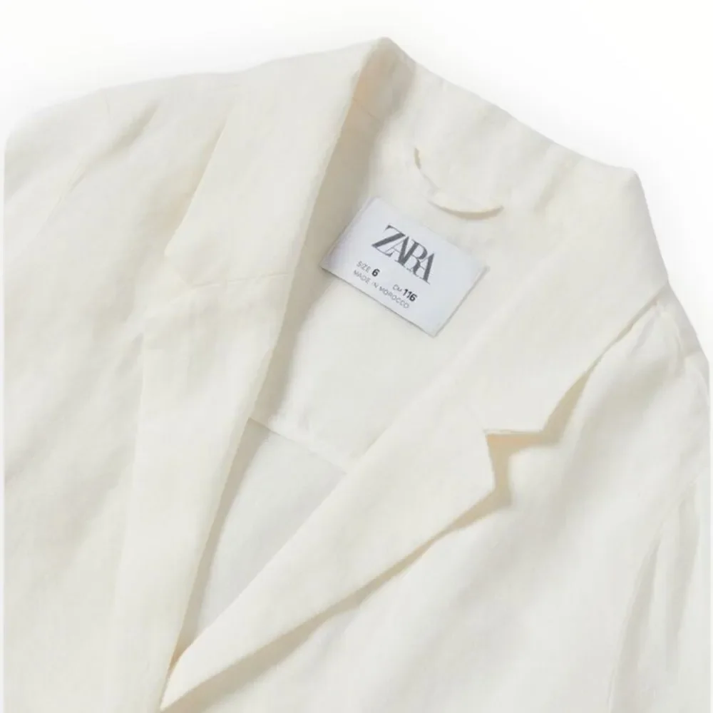 ZARA Kids | White | CROP LINEN BLAZER